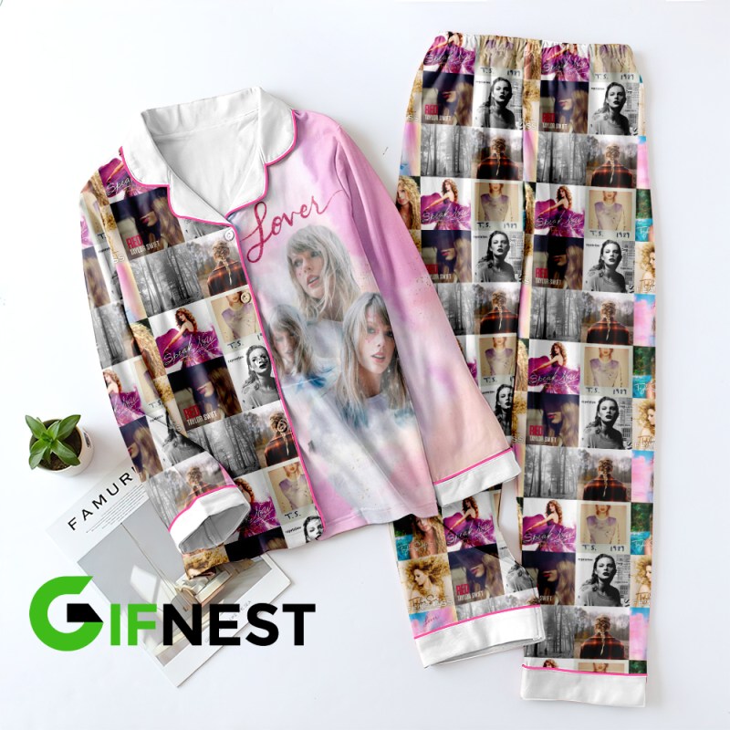 Taylor Swift Buttom down pajamas set HOATT3826 Taylor Swift Premium Button Down Pajamas Set IFDDBDP0002 Idea Fanatic