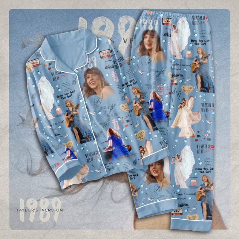 Taylor Swift Pajamas TANTN1788 mk2 Taylor Swift Premium Button Down Pajamas Set IFDDBDP0006 Idea Fanatic