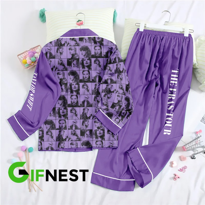 Taylor Swift Pajamas TANTN1804 2 Taylor Swift Premium Button Down Pajamas Set IFDDBDP0007 Idea Fanatic