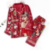 Taylor Swift Pajamas TANTN3040 mk1 Taylor Swift Premium Button Down Pajamas Set IFDDBDP0051 Idea Fanatic