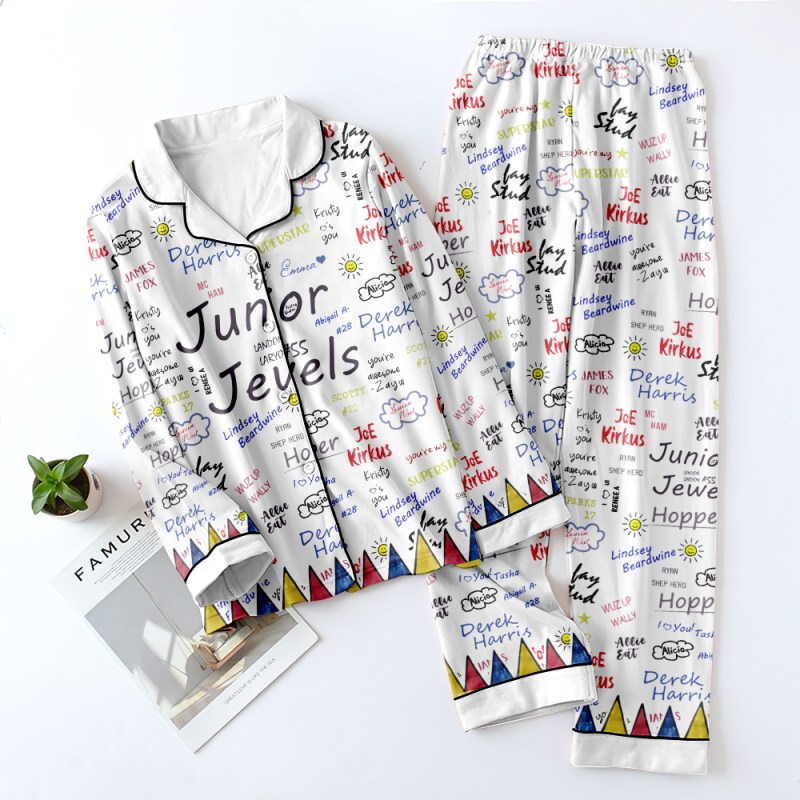 Taylor Swift Pajamas TANTN7940 mk2 Taylor Swift Premium Button Down Pajamas Set IFDDBDP0058 Idea Fanatic