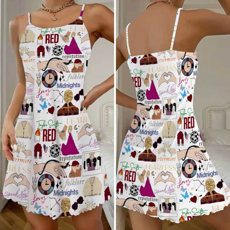 Taylor Swift Strappy Swing Dress GNE1123 Hanh 1 Taylor Swift Premium Women Strappy Swing Dress IFDDSSD0012 Idea Fanatic