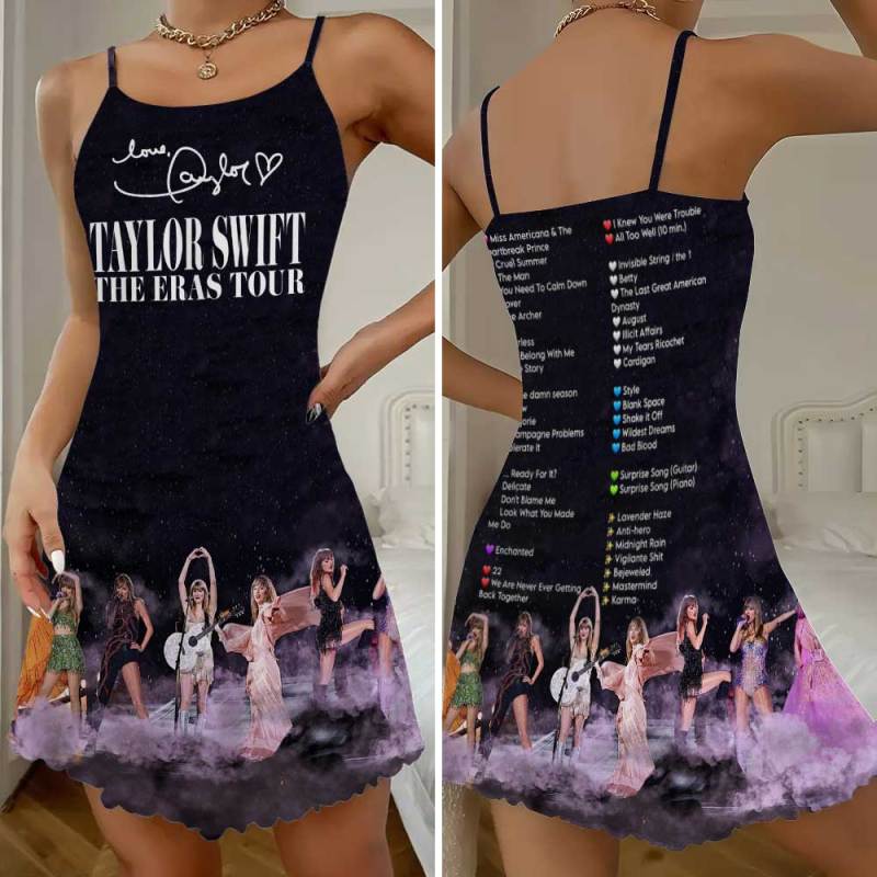 Taylor Swift Strappy Swing Dress GNE1125 Hanh 1 Taylor Swift Premium Women Strappy Swing Dress IFDDSSD0014 Idea Fanatic