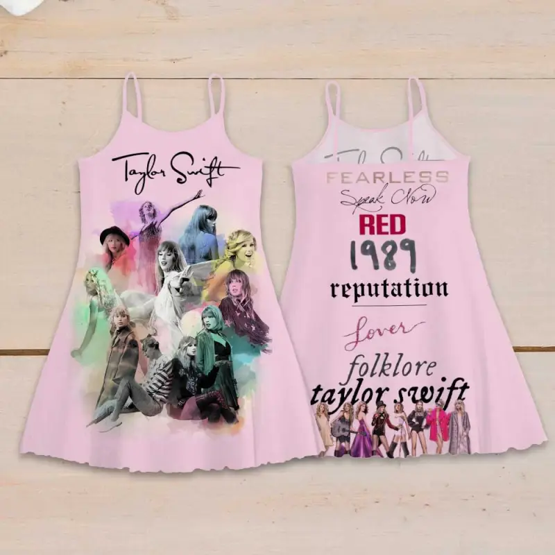 Taylor Swift Strappy Swing Dress GNE1137 Hanh 1 Taylor Swift Premium Women Strappy Swing Dress IFDDSSD0016 Idea Fanatic