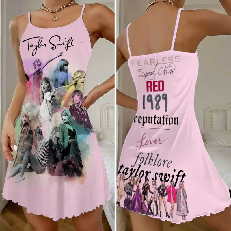 Taylor Swift Strappy Swing Dress GNE1137 Hanh 2 Taylor Swift Premium Women Strappy Swing Dress IFDDSSD0016 Idea Fanatic