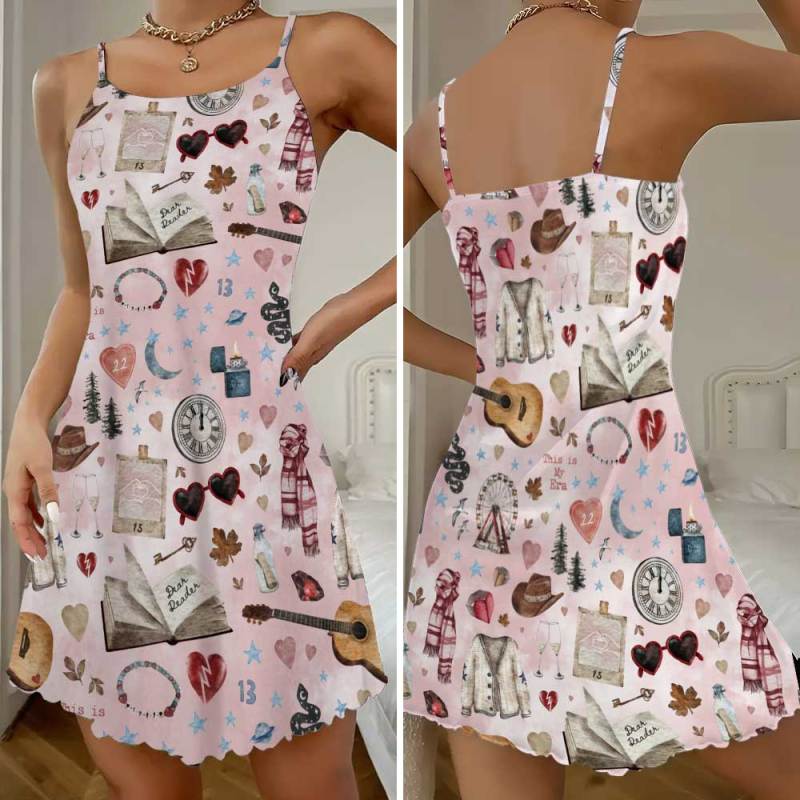 Taylor Swift Strappy Swing Dress GNE1148 Hanh 1 Taylor Swift Premium Women Strappy Swing Dress IFDDSSD0018 Idea Fanatic
