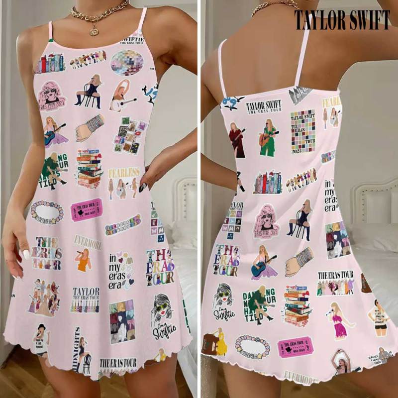 Taylor Swift Strappy Swing Dress GNE1266 Hanh 1 Taylor Swift Premium Women Strappy Swing Dress IFDDSSD0004 Idea Fanatic