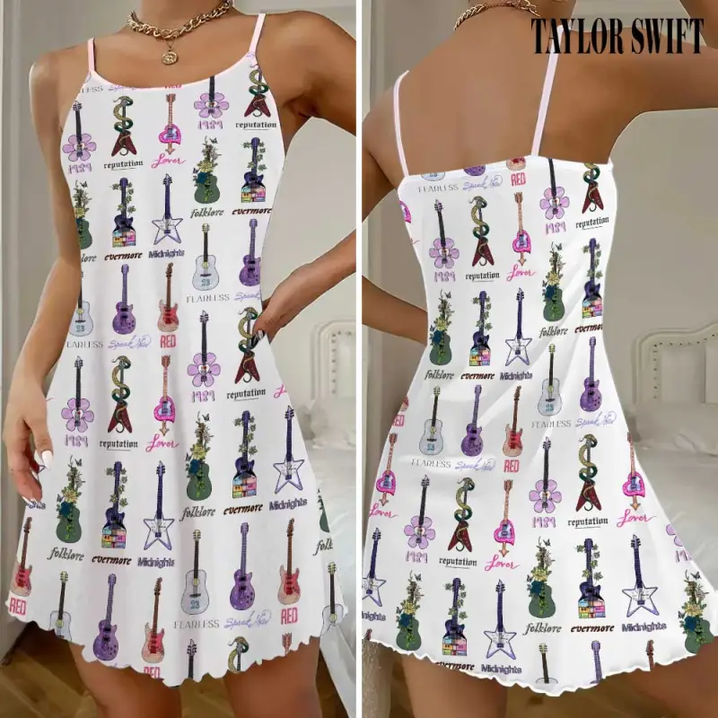 Taylor Swift Strappy Swing Dress GNE1279 Hanh 1 Taylor Swift Premium Women Strappy Swing Dress IFDDSSD0020 Idea Fanatic