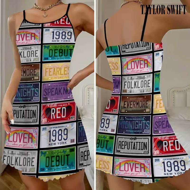 Taylor Swift Strappy Swing Dress GNE1280 Hanh 1 Taylor Swift Premium Women Strappy Swing Dress IFDDSSD0019 Idea Fanatic
