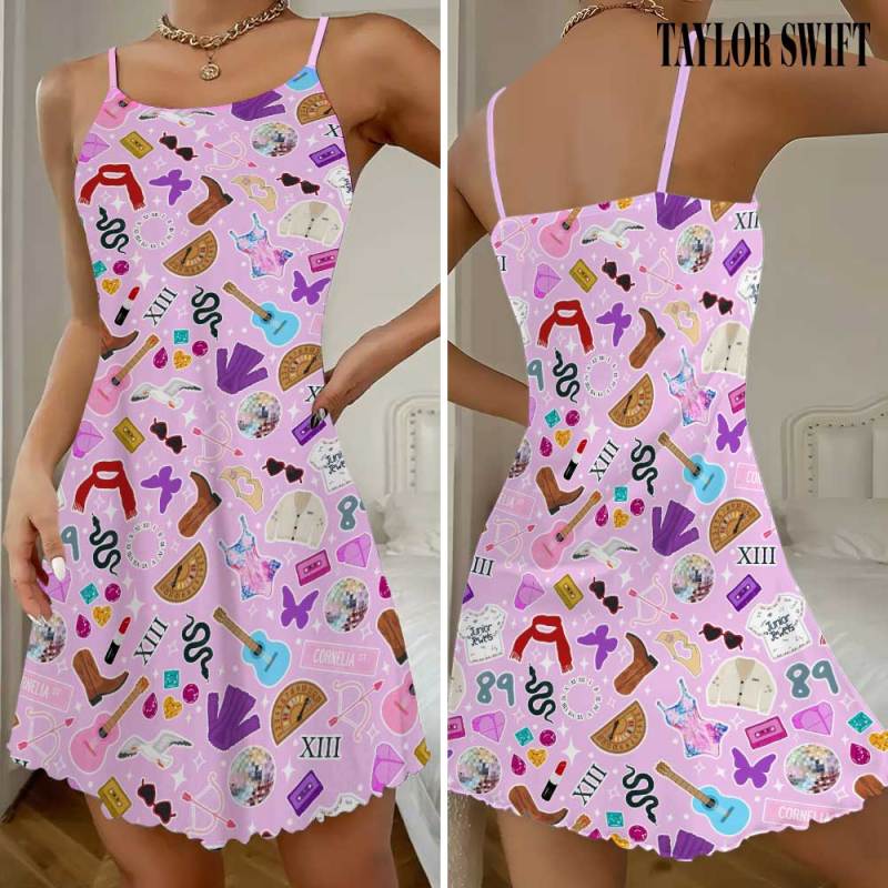Taylor Swift Strappy Swing Dress GNE1293 Hanh 1 Taylor Swift Premium Women Strappy Swing Dress IFDDSSD0023 Idea Fanatic