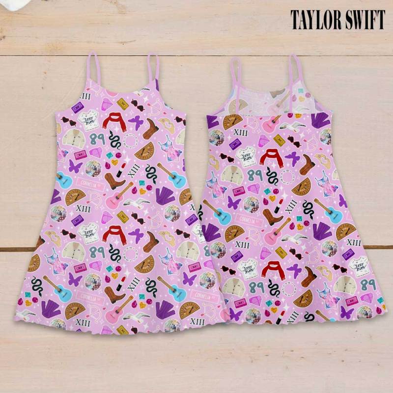 Taylor Swift Strappy Swing Dress GNE1293 Hanh 2 Taylor Swift Premium Women Strappy Swing Dress IFDDSSD0023 Idea Fanatic