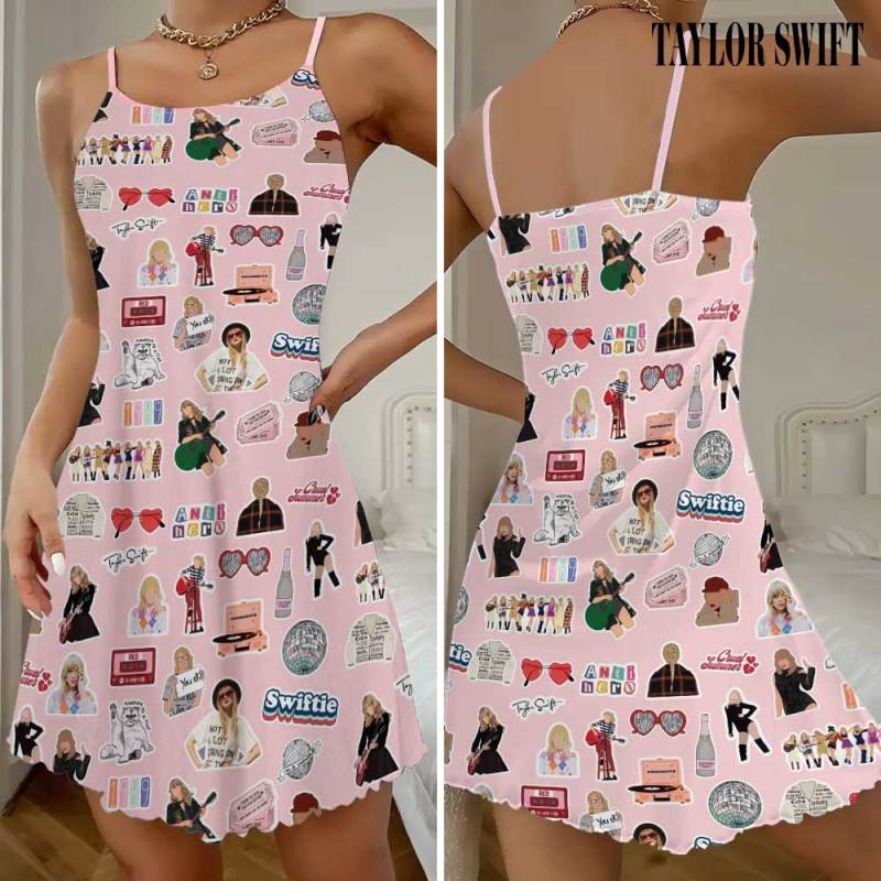 Taylor Swift Strappy Swing Dress GNE1296 Hanh 1 Taylor Swift Premium Women Strappy Swing Dress IFDDSSD0024 Idea Fanatic