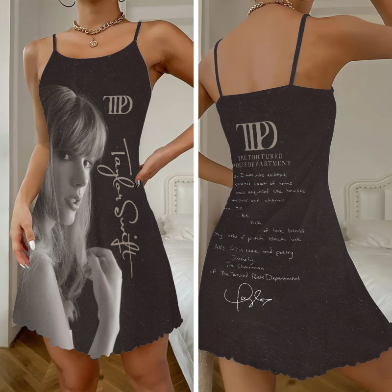 Taylor Swift Strappy Swing Dress HOATT5876 Taylor Swift Premium Women Strappy Swing Dress IFDDSSD0006 Idea Fanatic