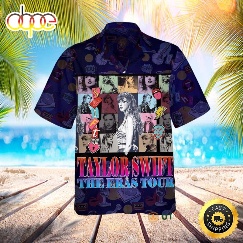 Taylor Swift The Eras Tour Style Retro 80s Hawaiian Shirt huvqct Taylor Swift The Eras Tour Hawaiian Shirt IDF118528 Idea Fanatic