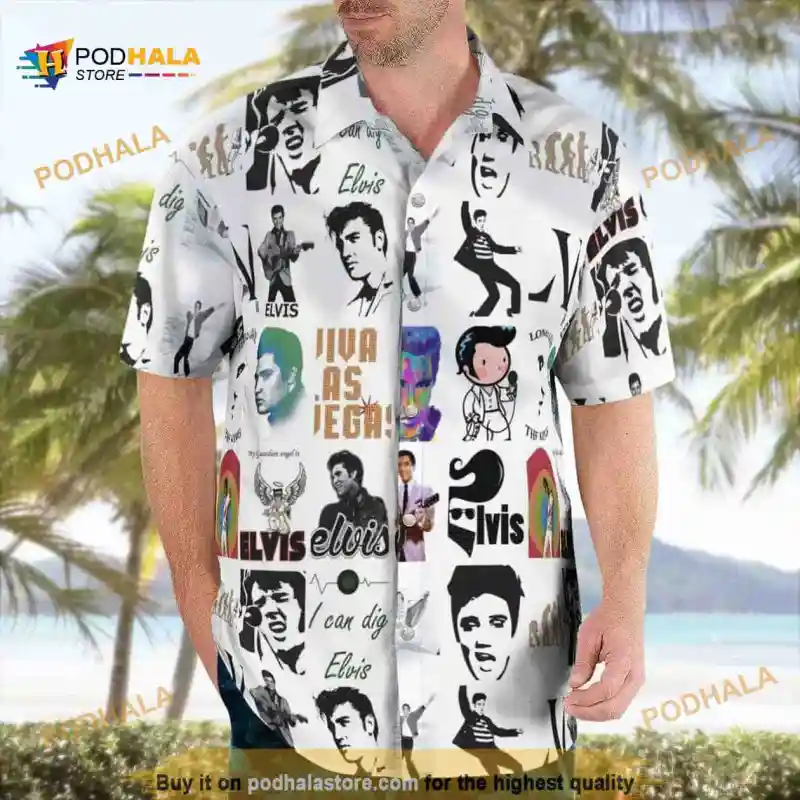 The King Elvis Presley Hawaiian Shirt Cool Gift For Music Lovers Elvis Presley Funny Hawaiian Shirt IDF156976 Idea Fanatic