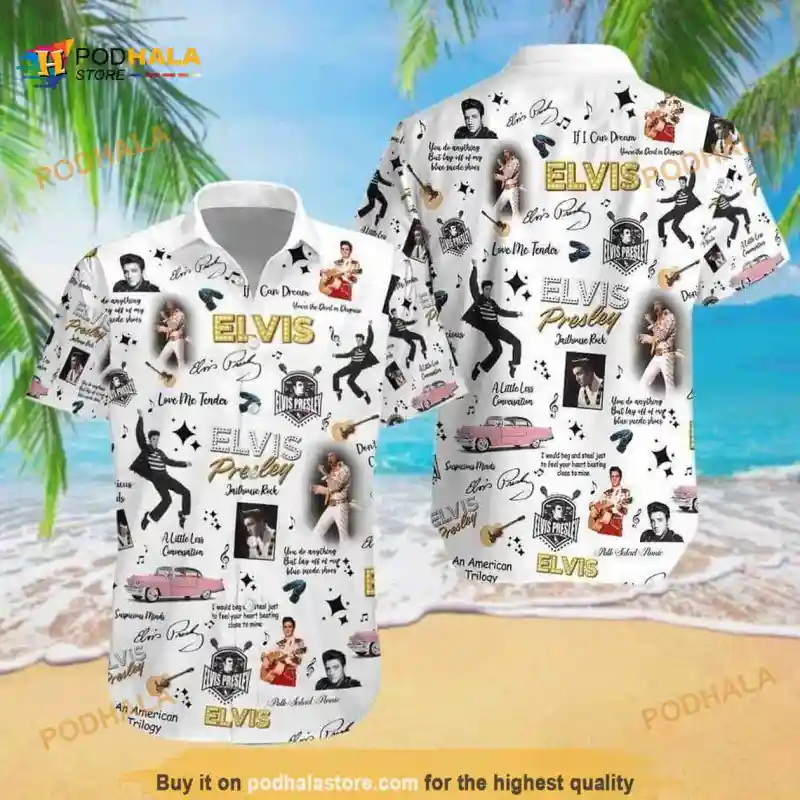 The King Elvis Presley Hawaiian Shirt Gift For Music Fans Elvis Presley Funny Hawaiian Shirt IDF156977 Idea Fanatic