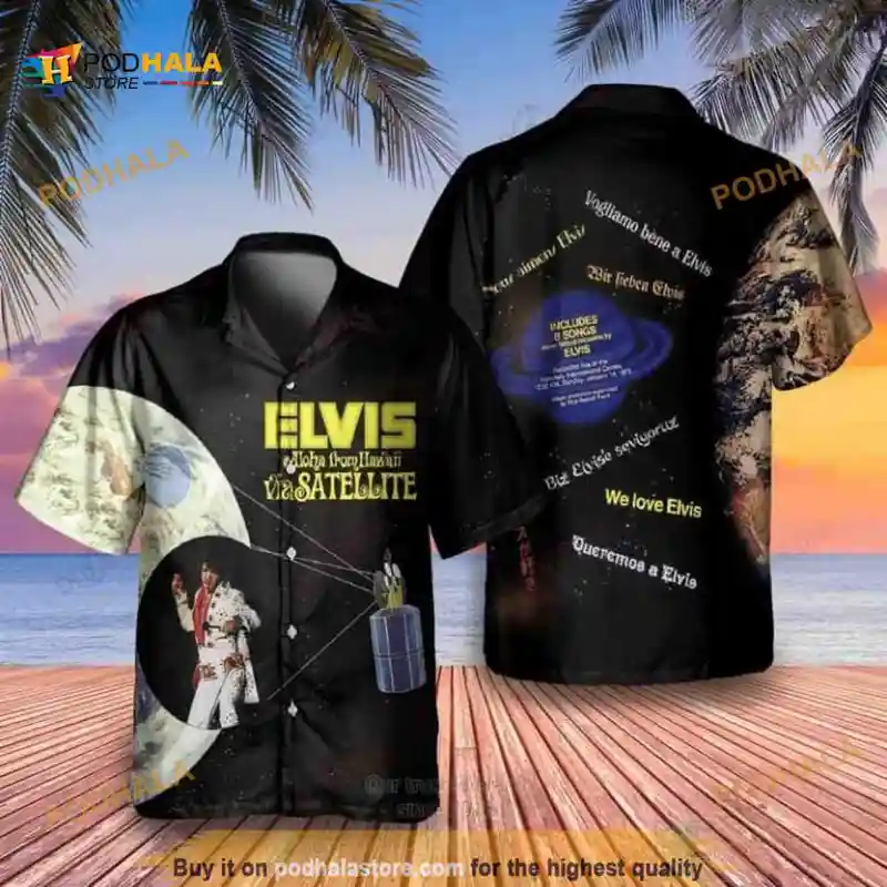 The King Of Rock And Roll Elvis Presley Hawaiian Shirt Aloha From Hawaii Via Satellite Elvis Presley Funny Hawaiian Shirt IDF156987 Idea Fanatic