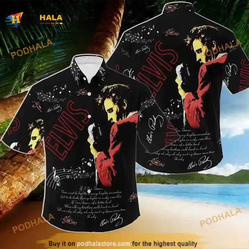 The King Of Rock And Roll Elvis Presley Hawaiian Shirt Gift For Music Lovers Elvis Presley Funny Hawaiian Shirt IDF157002 Idea Fanatic