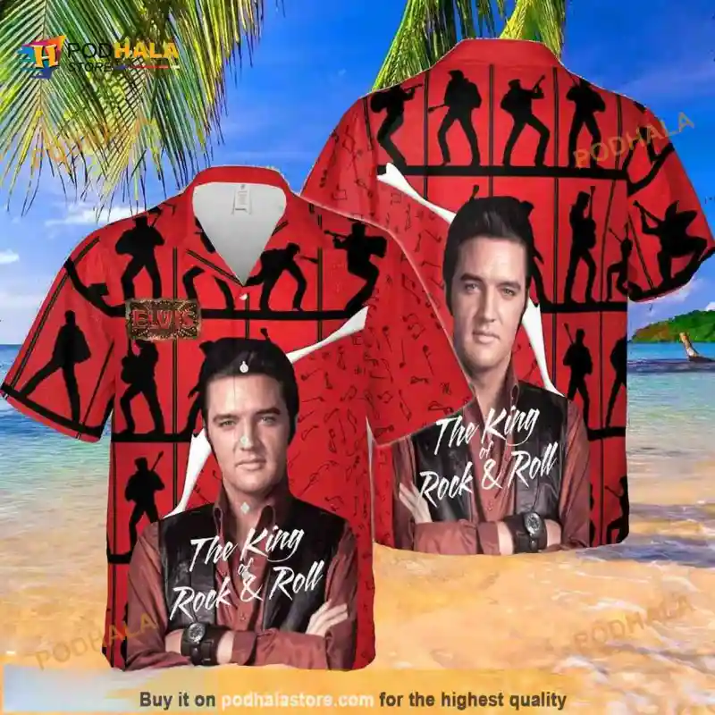 The King Rock And Roll Elvis Presley Hawaiian Shirt Beach Gift For Music Fans Elvis Presley Funny Hawaiian Shirt IDF157010 Idea Fanatic