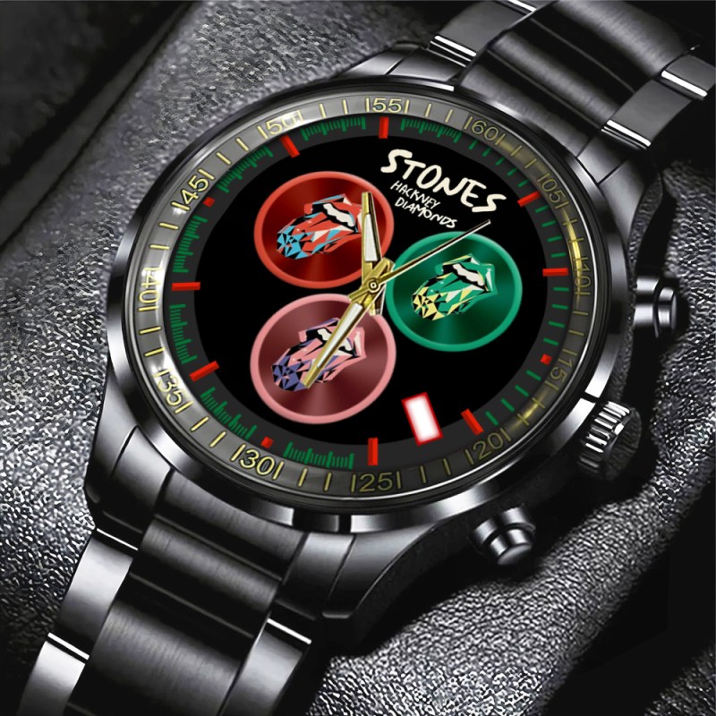 The Rolling Stones Black Stainless Steel Watch ANHNV4636 PANH 1 The Rolling Stones Black Stainless Steel Watch IFDDWCH0005 Idea Fanatic