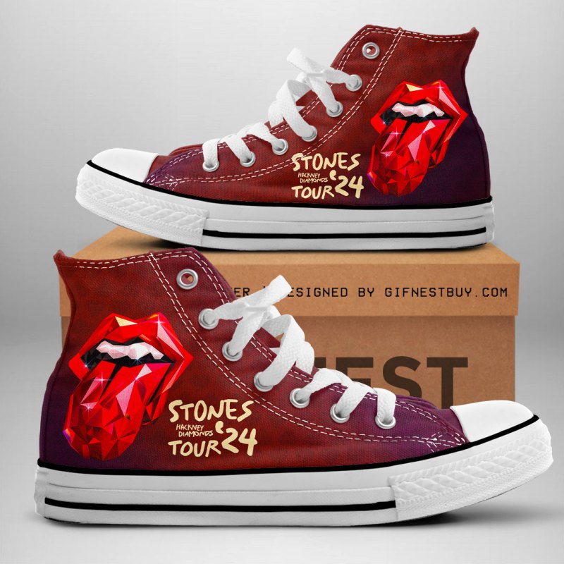 The Rolling Stones Canvas High Top Shoes MAITM4935 The Rolling Stones Premium High Top Canvas Shoes IFDDHTCS0011 Idea Fanatic