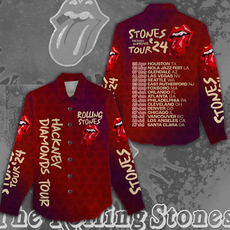 The Rolling Stones Linen Shirt MAITM6634 The Rolling Stones 3D Linen Women Shirt IFDDLWS0003 Idea Fanatic