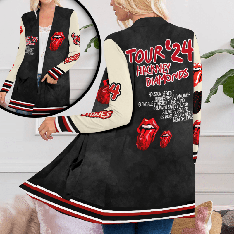 The Rolling Stones Womens Patch Pocket Cardigan ANHNV4373 PANH The Rolling Stones Women’s Patch Pocket Cardigan IFDDPPC0003 Idea Fanatic