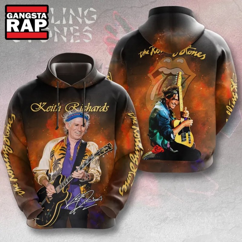 The Rolling Stones x Keith Richards Signature All Over Print Hoodie The Rolling Stones x Keith Richards Signature All Over Print Hoodie IFDDHD0180 Idea Fanatic