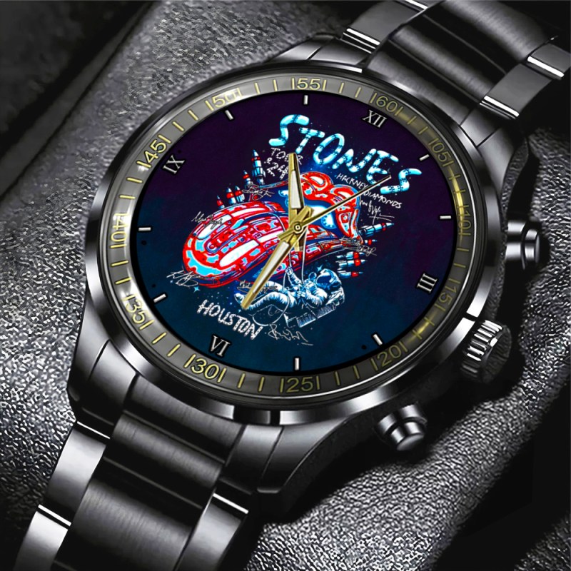 The Rolling Stones. Black Stainless Steel Watch ANHNV4469 PANH 1 The Rolling Stones Black Stainless Steel Watch IFDDWCH0004 Idea Fanatic