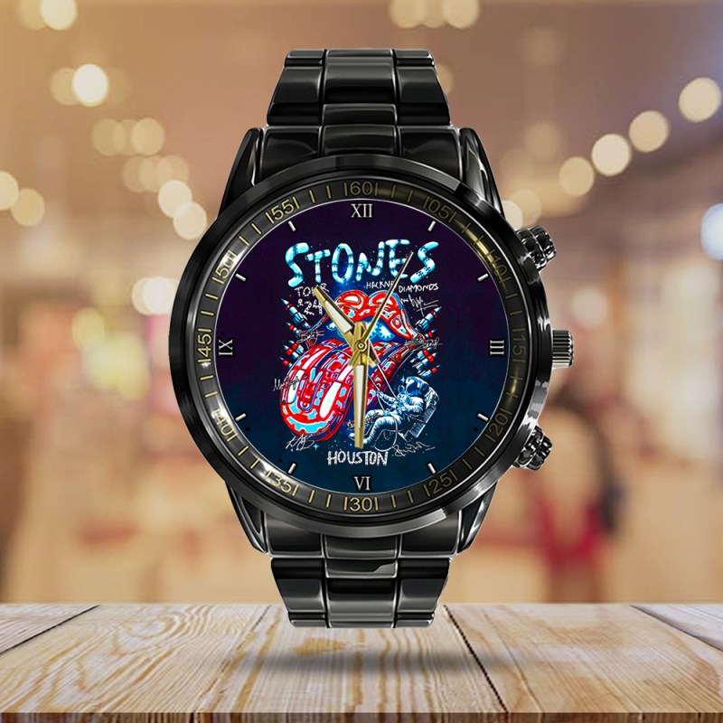 The Rolling Stones. Black Stainless Steel Watch ANHNV4469 PANH 2 The Rolling Stones Black Stainless Steel Watch IFDDWCH0004 Idea Fanatic