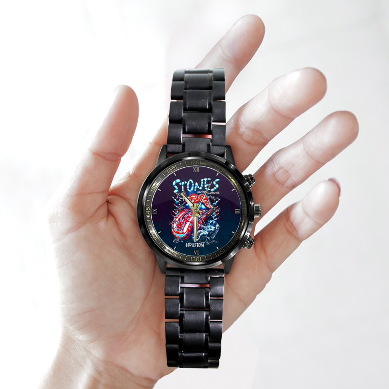 The Rolling Stones. Black Stainless Steel Watch ANHNV4469 PANH 3 The Rolling Stones Black Stainless Steel Watch IFDDWCH0004 Idea Fanatic