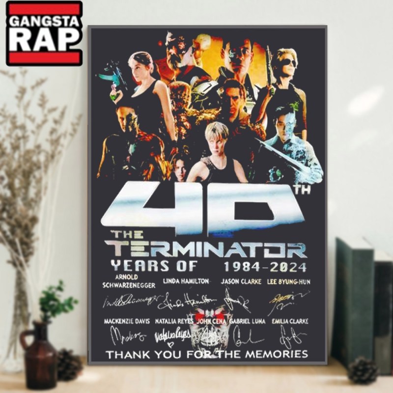 The Terminator 40 Years Of 1984 2024 Signature Thank You For The Memories Poster Canvas Art The Terminator 40 Years Of 1984-2024 Signature Thank You For The Memories Poster Canvas Art IDFCWA0158 Idea Fanatic