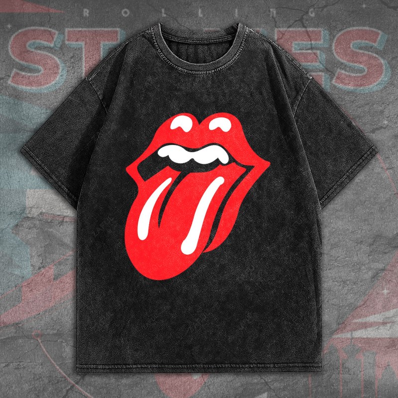 The Rolling Stones 2D Acid Washed T Shirt TANTN7575 mk3 The Rolling Stones 2D Acid Washed Cotton Shirt IFDD2DW0002 Idea Fanatic