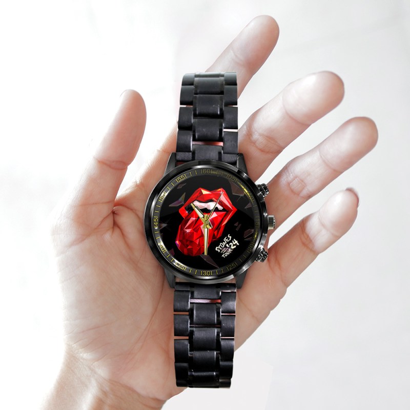 The Rolling Stones Black Stainless Watch TANTN5963 mk3 The Rolling Stones Black Stainless Steel Watch IFDDWCH0002 Idea Fanatic