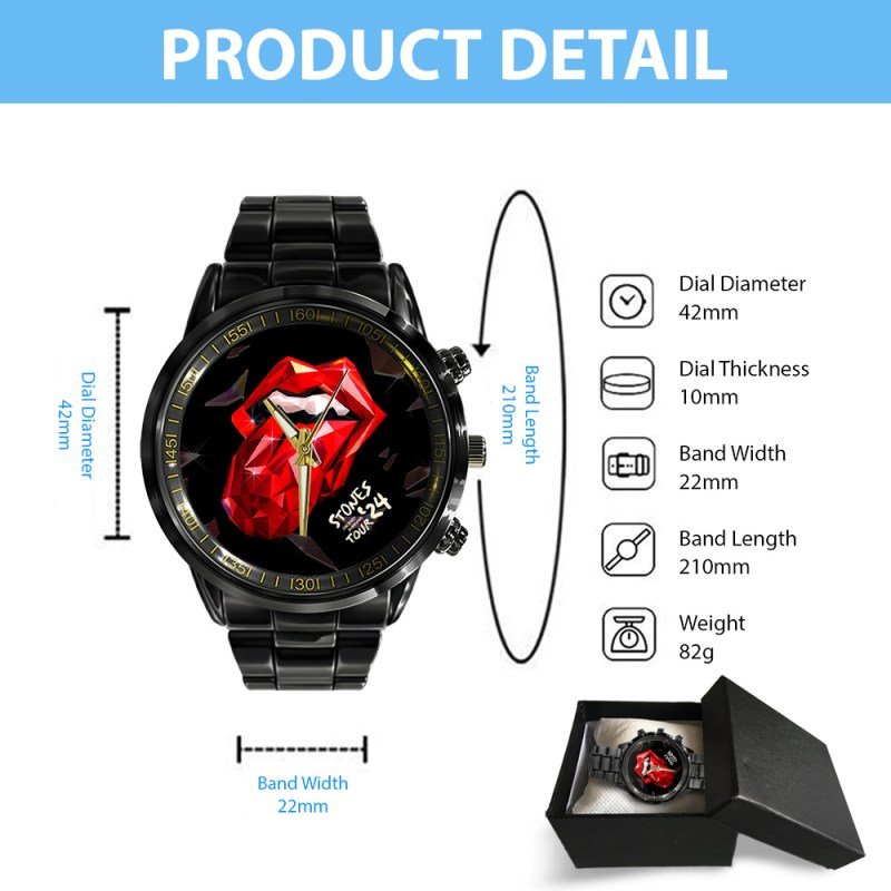 The Rolling Stones Black Stainless Watch TANTN5963 mk4 The Rolling Stones Black Stainless Steel Watch IFDDWCH0002 Idea Fanatic