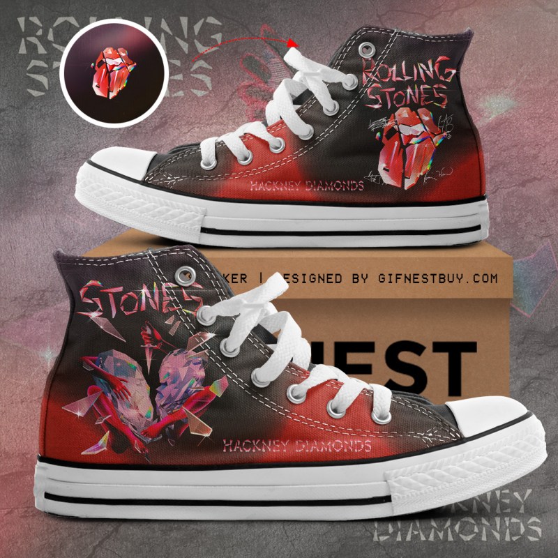 The Rolling Stones High Top Canvas TANTN2445 white The Rolling Stones Premium High Top Canvas Shoes IFDDHTCS0008 Idea Fanatic