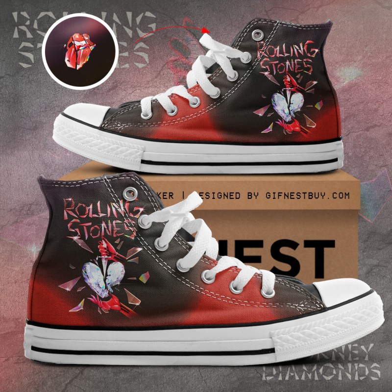 The Rolling Stones High Top Shoes TANTN2443 white The Rolling Stones Premium High Top Canvas Shoes IFDDHTCS0007 Idea Fanatic