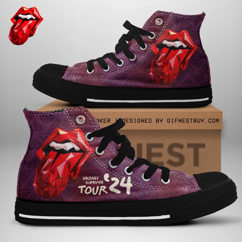 The Rolling Stones High Top Shoes TANTN3334 black The Rolling Stones Premium High Top Canvas Shoes IFDDHTCS0012 Idea Fanatic