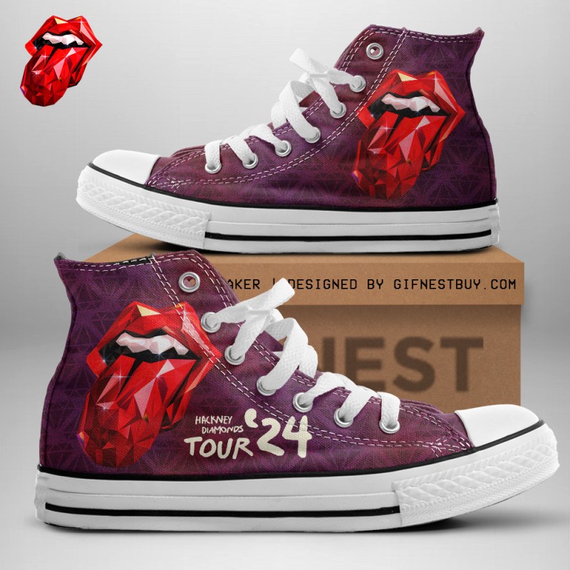 The Rolling Stones High Top Shoes TANTN3334 white The Rolling Stones Premium High Top Canvas Shoes IFDDHTCS0012 Idea Fanatic