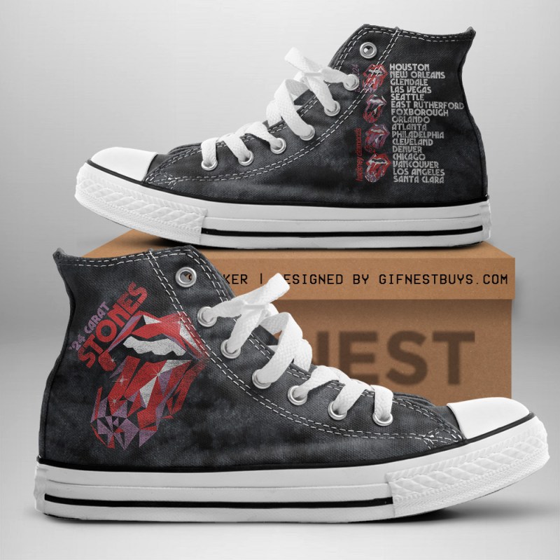 The Rolling Stones High Top Shoes TANTN7583 white The Rolling Stones Premium High Top Canvas Shoes IFDDHTCS0014 Idea Fanatic