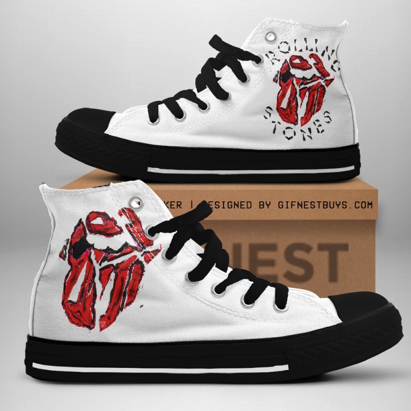 The Rolling Stones High Top Shoes TANTN7584 black The Rolling Stones Premium High Top Canvas Shoes IFDDHTCS0016 Idea Fanatic