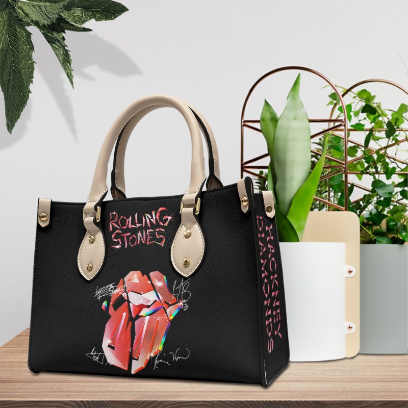 The Rolling Stones Leather Handbags TANTN2513 mk2 w The Rolling Stones Premium Leather Lady HandBag IFDDLHB0007 Idea Fanatic