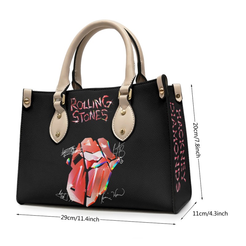 The Rolling Stones Leather Handbags TANTN2513 mk3 w The Rolling Stones Premium Leather Lady HandBag IFDDLHB0007 Idea Fanatic