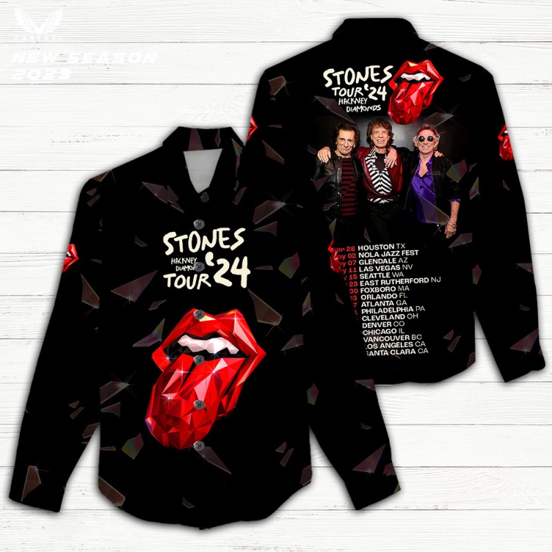 The Rolling Stones Linen Shirt TANTN3496 mk3 The Rolling Stones 3D Linen Women Shirt IFDDLWS0002 Idea Fanatic