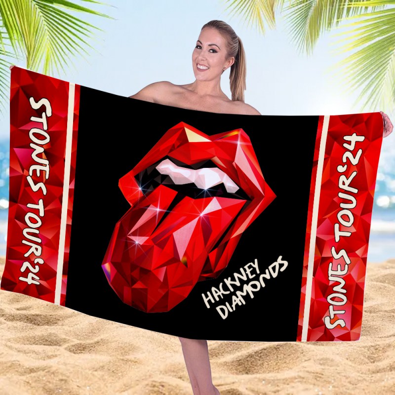 The Rolling Stones Rectangle Beach Towel MAITM5903 1 The Rolling Stones Rectangle Beach Towel IFDDBT0001 Idea Fanatic