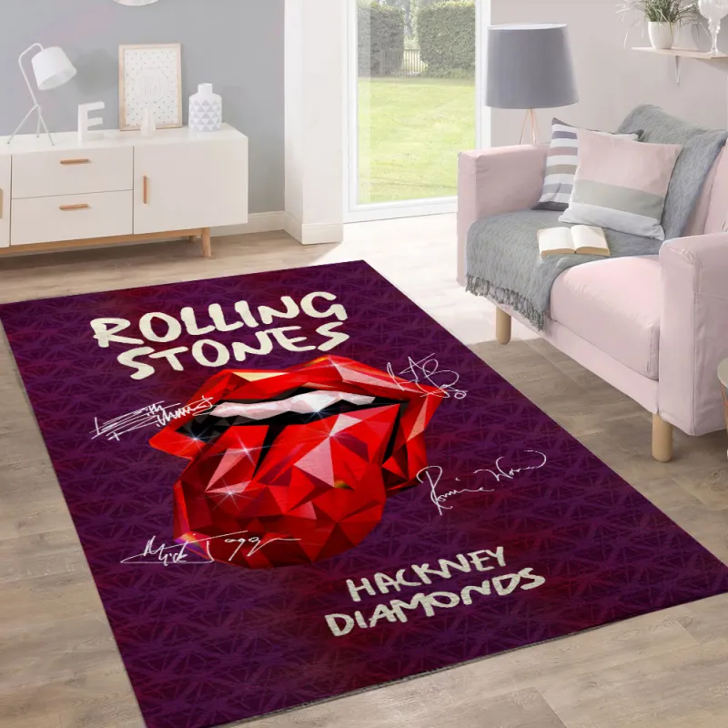 The Rolling Stones Rug TANTN3439 mk2 The Rolling Stones Premium Rectangular Rug IFDDRRUG0001 Idea Fanatic