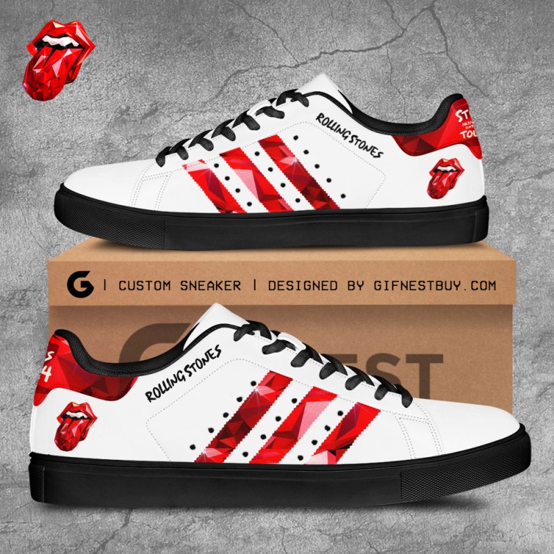 The Rolling Stones Stan Smiths Shoes TANTN3357 black The Rolling Stones Custom Stan Smith Shoes IFDDSS0009 Idea Fanatic