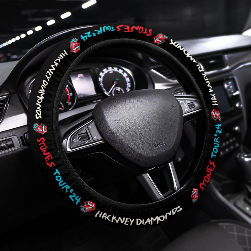 The Rolling Stones Steering Wheel Cover MAITM6623 1 The Rolling Stones Premium Steering Wheel Cover IFDDSWC0004 Idea Fanatic