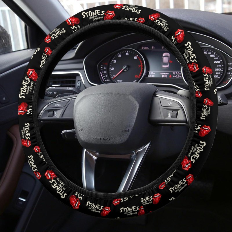 The Rolling Stones Steering Wheel Cover TANTN3346 mk2 The Rolling Stones Premium Steering Wheel Cover IFDDSWC0006 Idea Fanatic