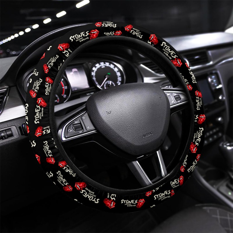 The Rolling Stones Steering Wheel Cover TANTN3346 mk3 The Rolling Stones Premium Steering Wheel Cover IFDDSWC0006 Idea Fanatic